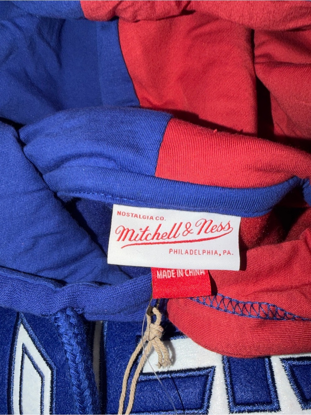 New Jersey Nets Mitchell & Ness NBA Two tone hoodie NWT - Picture 7 of 8